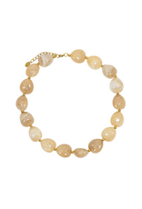 21Jewelz Statement ketting met organische kralen - marmer taupe