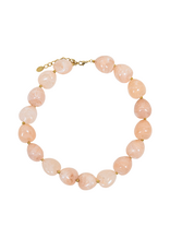 21Jewelz Statement ketting met organische kralen - marmer roze