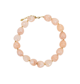 21Jewelz Statement ketting met organische kralen - marmer roze
