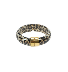 21Jewelz Statement bangle met gouden detail - panterprint