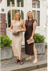 21Jewelz Lange jurk met schoudervulling - bruin