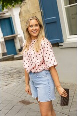 21Jewelz Cropped shirt met stippen - roze