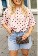 21Jewelz Cropped shirt met stippen - roze