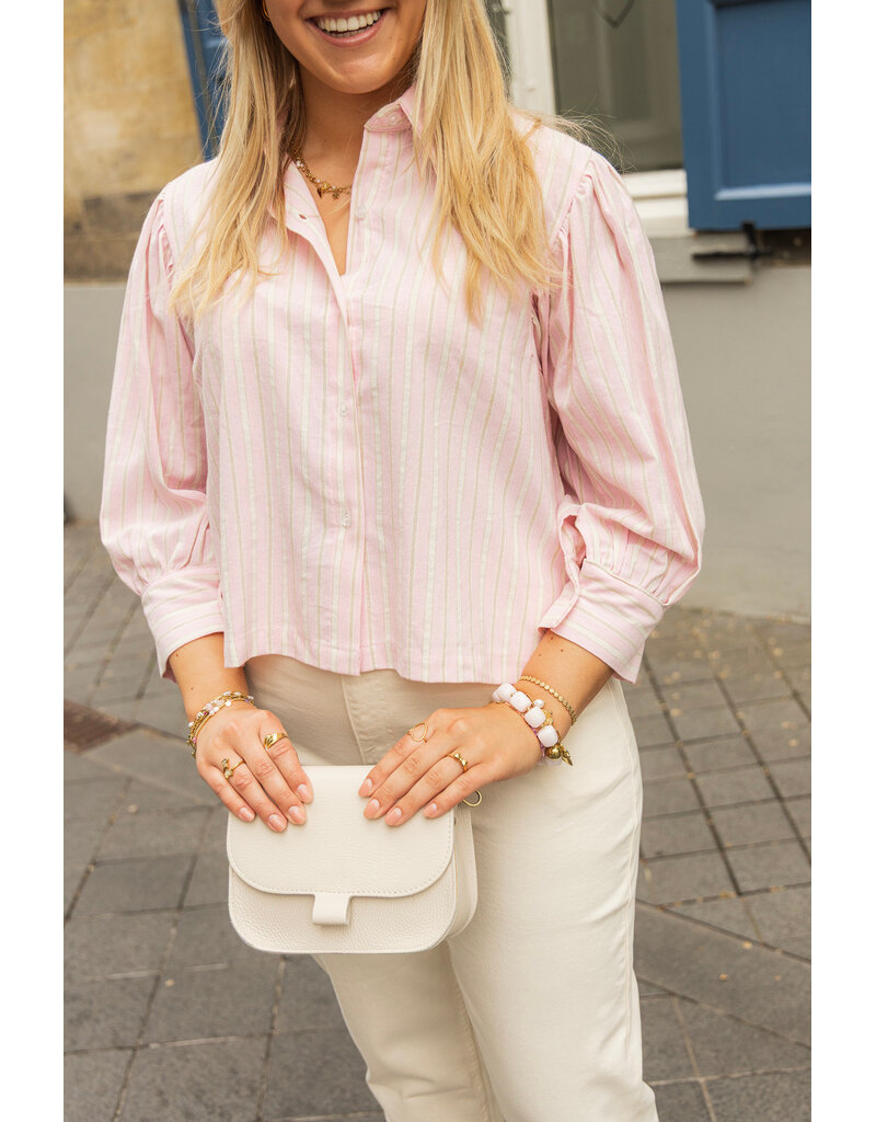 21Jewelz Blouse met meerkleurige streepjes - roze