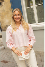 21Jewelz Blouse met meerkleurige streepjes - roze