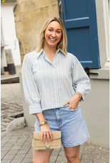 21Jewelz Blouse met meerkleurige streepjes - blauw