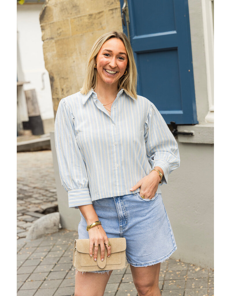 21Jewelz Blouse met meerkleurige streepjes - blauw