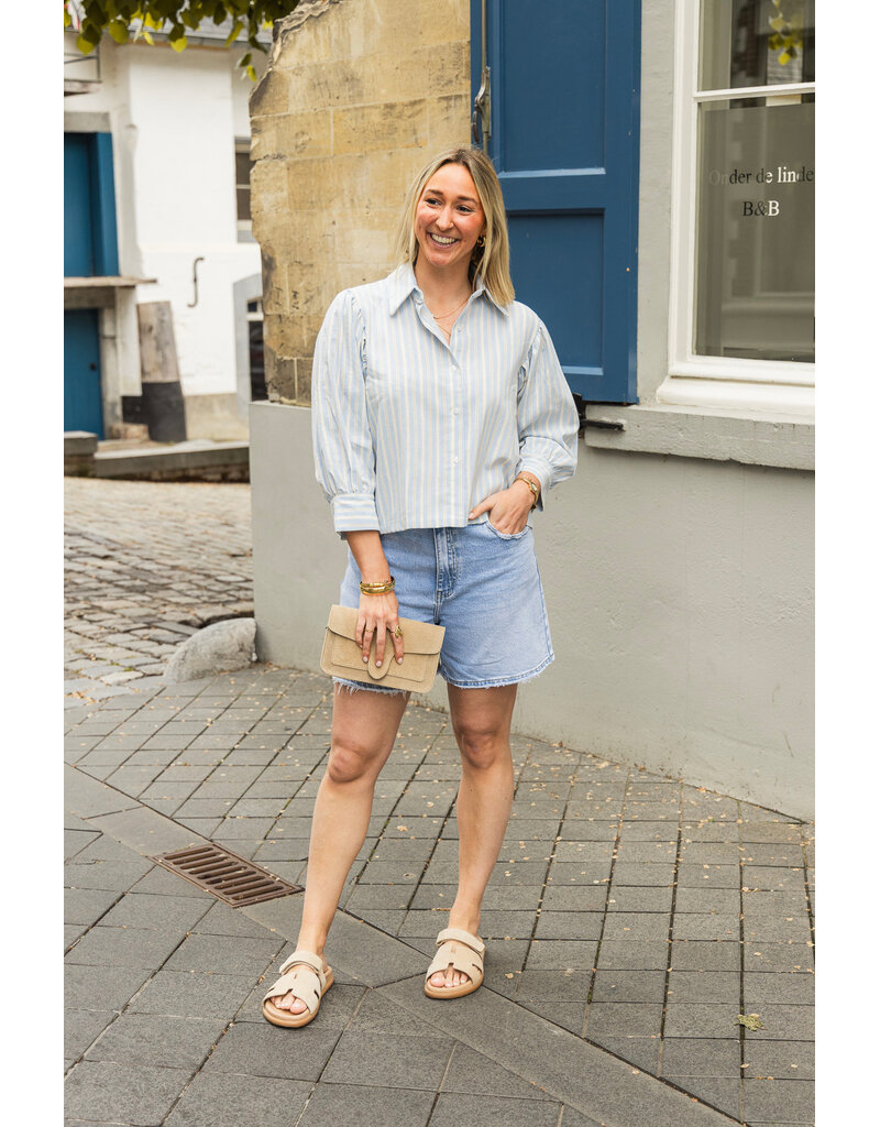 21Jewelz Blouse met meerkleurige streepjes - blauw
