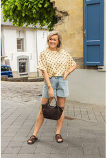 21Jewelz Cropped shirt met stippen - geel