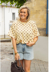 21Jewelz Cropped shirt met stippen - geel