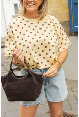 21Jewelz Cropped shirt met stippen - geel