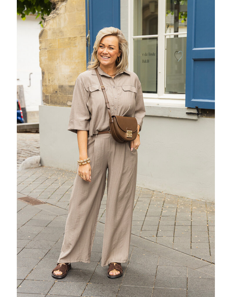 21Jewelz Pantalon met ceintuurtje - taupe