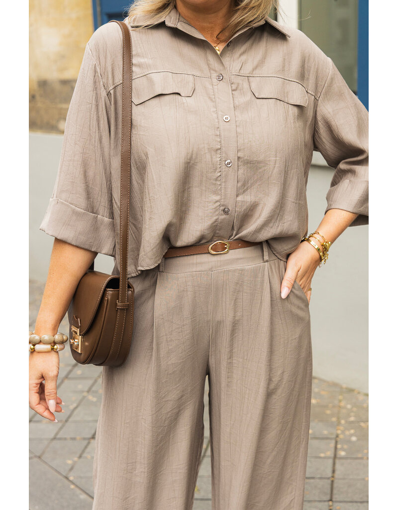 21Jewelz Pantalon met ceintuurtje - taupe