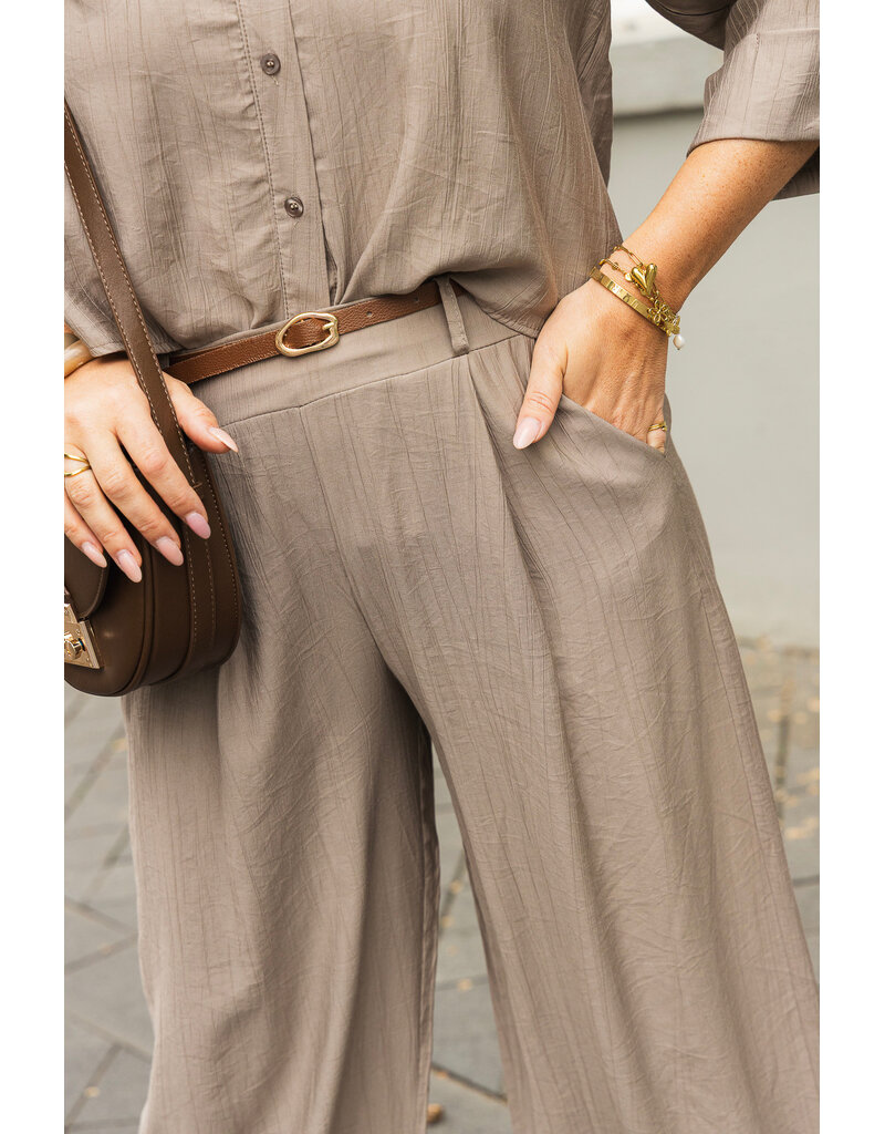 21Jewelz Pantalon met ceintuurtje - taupe