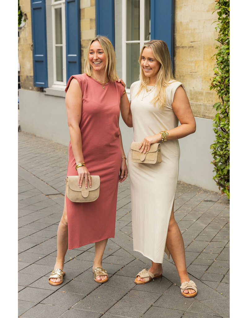 21Jewelz Lange jurk met schoudervulling - licht beige