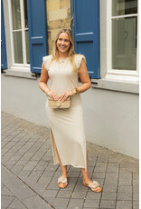 21Jewelz Lange jurk met schoudervulling - licht beige