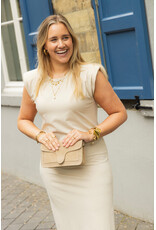 21Jewelz Lange jurk met schoudervulling - licht beige