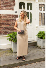 21Jewelz Lange jurk met schoudervulling - donker beige