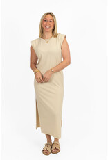 21Jewelz Lange jurk met schoudervulling - licht beige