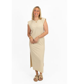 21Jewelz Lange jurk met schoudervulling - licht beige