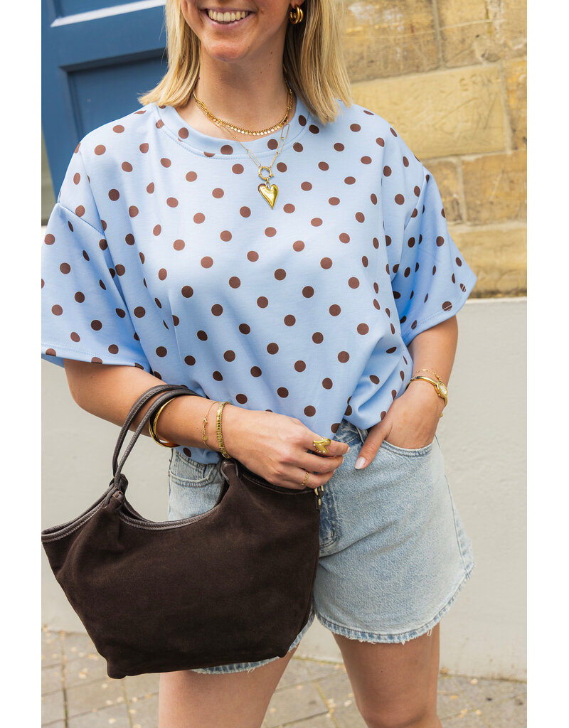 21Jewelz Cropped shirt met stippen - blauw