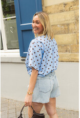 21Jewelz Cropped shirt met stippen - blauw