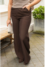 21Jewelz Effen pantalon met elastiek - donkerbruin
