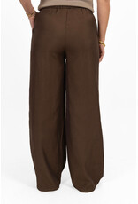 21Jewelz Effen pantalon met elastiek - donkerbruin