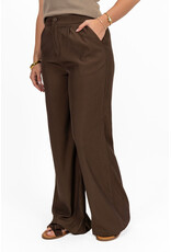 21Jewelz Effen pantalon met elastiek - donkerbruin