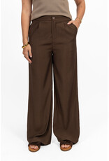 21Jewelz Effen pantalon met elastiek - donkerbruin