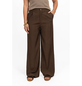 21Jewelz Effen pantalon met elastiek - donkerbruin
