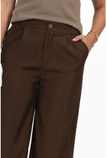 21Jewelz Effen pantalon met elastiek - donkerbruin