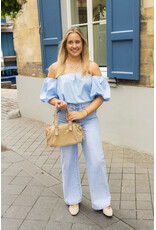21Jewelz Wide leg jeans met lichte wassing - blauw
