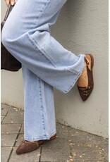 21Jewelz Wide leg jeans met lichte wassing - blauw