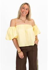 21Jewelz Off shoulder pofmouw blouse - geel