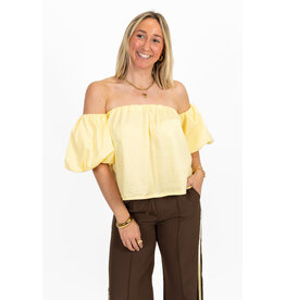 21Jewelz Off shoulder pofmouw blouse - geel