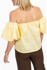 21Jewelz Off shoulder pofmouw blouse - geel