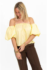 21Jewelz Off shoulder pofmouw blouse - geel