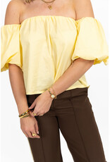 21Jewelz Off shoulder pofmouw blouse - geel
