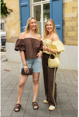 21Jewelz Off shoulder pofmouw blouse - geel
