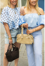 21Jewelz Off shoulder pofmouw blouse - blauw