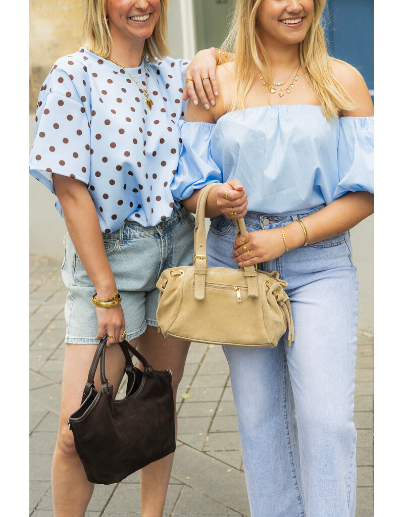 21Jewelz Off shoulder pofmouw blouse - blauw