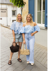 21Jewelz Off shoulder pofmouw blouse - blauw