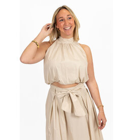 21Jewelz Balloon look haltertop - beige