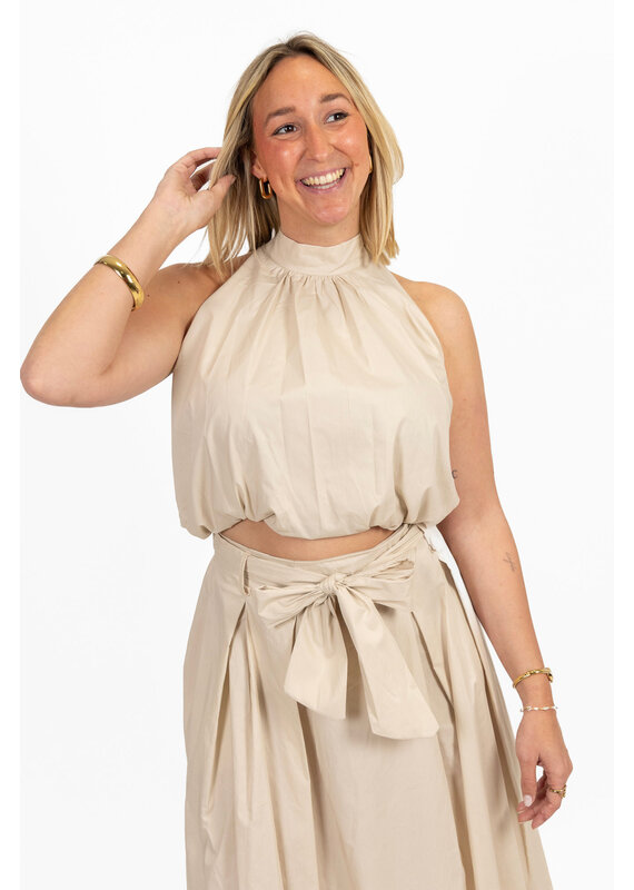 21Jewelz Balloon look haltertop - beige
