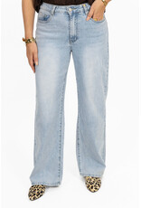 21Jewelz Wide leg jeans met lichte wassing - blauw