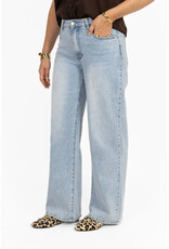 21Jewelz Wide leg jeans met lichte wassing - blauw