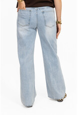 21Jewelz Wide leg jeans met lichte wassing - blauw