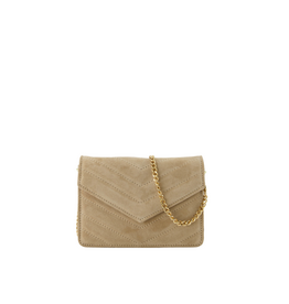 21Jewelz Tasje met gestikt patroon - suede beige