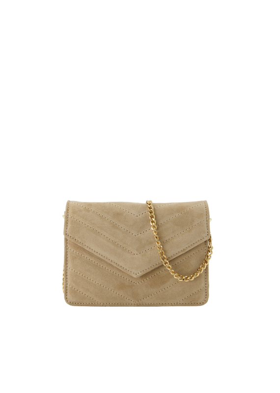 21Jewelz Tasje met gestikt patroon - suede beige